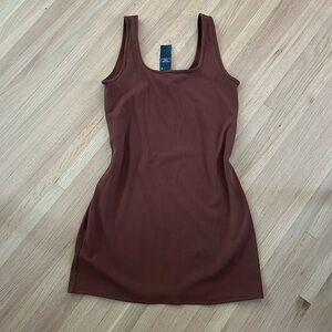 NWT Abercrombie & Fitch Sleeveless Brown Bodycon Ribbed Dress XL